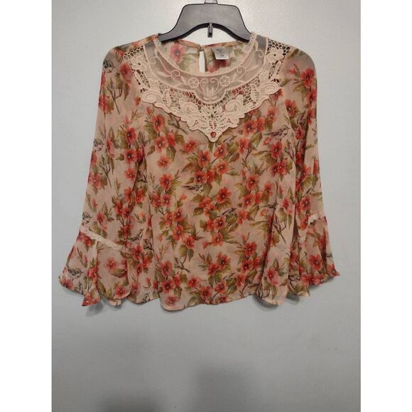 Disney Lauren Conrad Size XS Floral Blouse - Picture 1 of 3